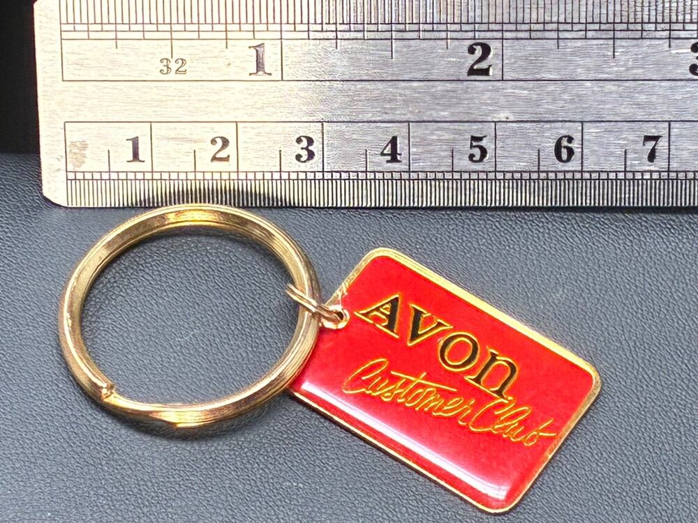 Vintage Avon Customer Club Keychain Red Enamel Representative Charter Member